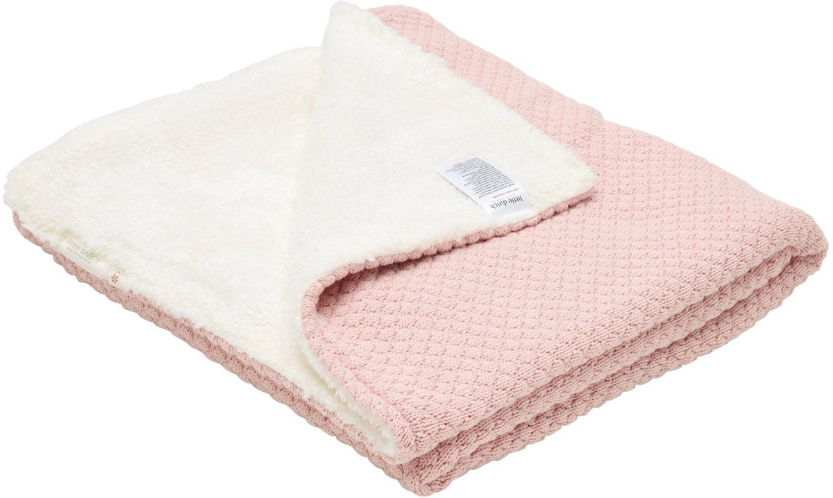 LITTLE DUTCH Ledikantdeken gebreid - Pure Blossom - roze