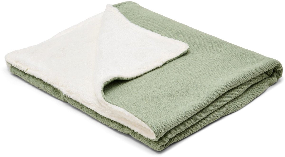 LITTLE DUTCH Ledikantdeken gebreid - Pure Sage - groen