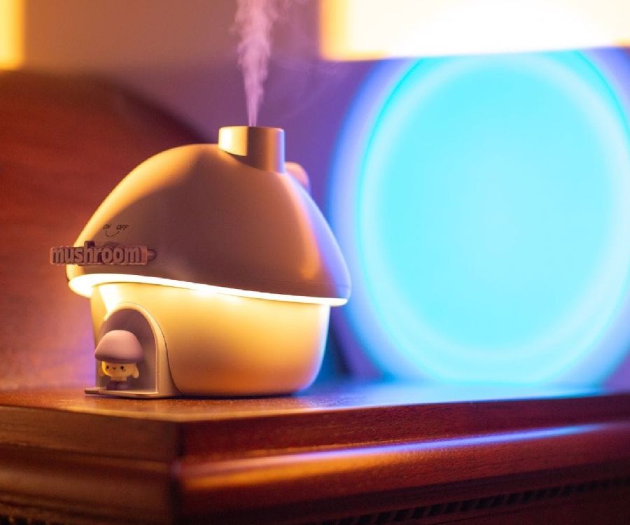 Mary's Luchtbevochtiger - Mushroom House - roze