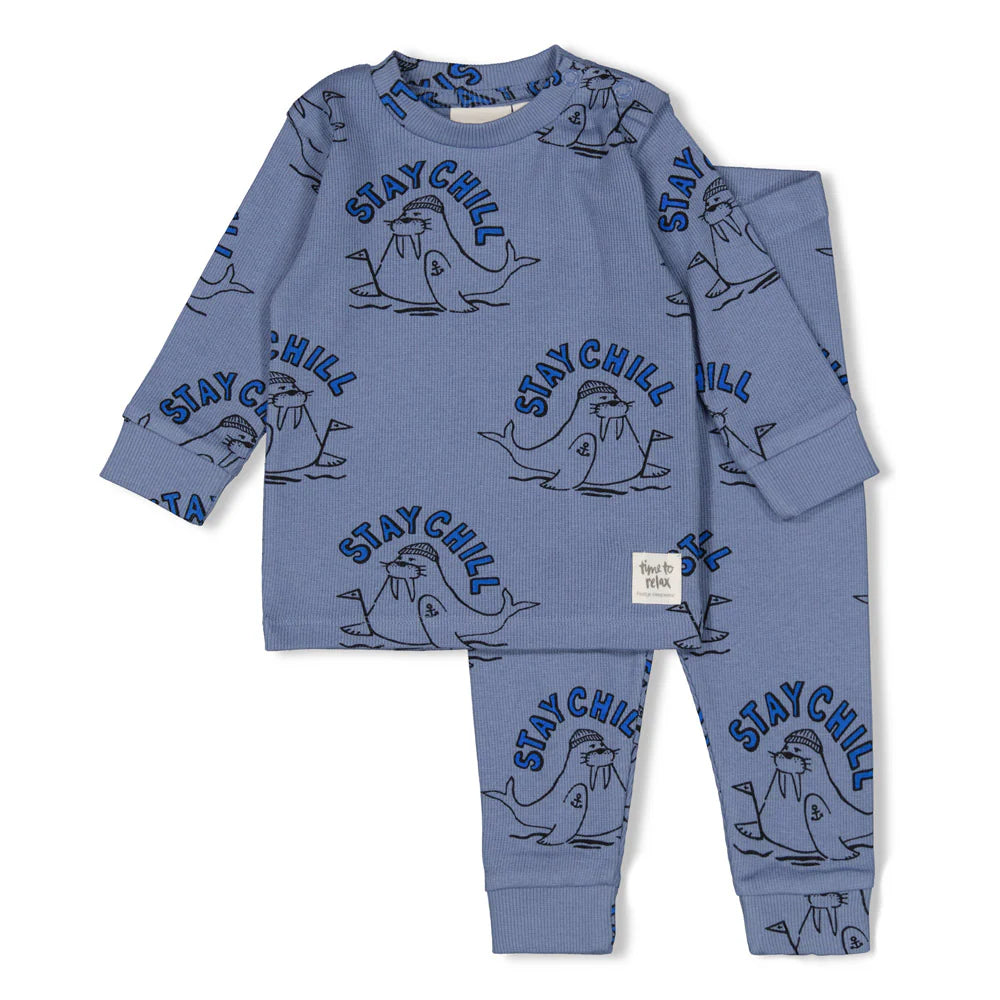 FEETJE Willy Walrus pyjama - blauw - 80