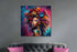 Glasschilderij vrouw met gekleurd haar - 80x80cm