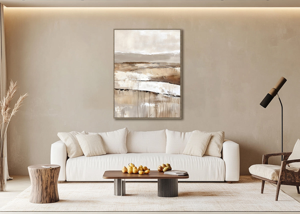 Canvas handgeschilderd Uitzicht - 60x80cm - incl. lijst