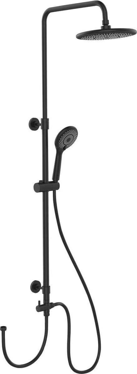 WENKO Watersaving regendoucheset - rvs mat zwart