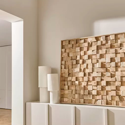 POMAX Competa tafellamp papier mache - dia 20x H 54cm - wit