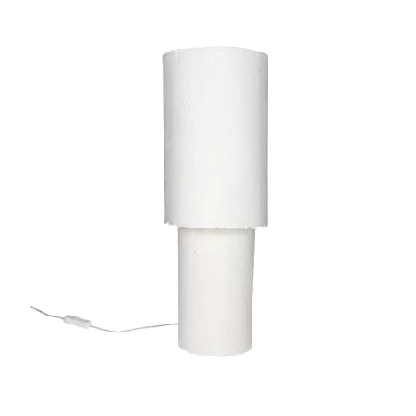POMAX Competa tafellamp papier mache - dia 20x H 54cm - wit
