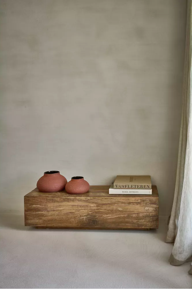 POMAX Batu vaas terracotta - dia 21x H 11,5cm - bruin