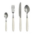 POMAX Cezanne bestek 16dlg - roestvrij staal / porcelain - gebroken wit