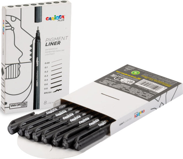 CARIOCA Pigment liner box 8st.