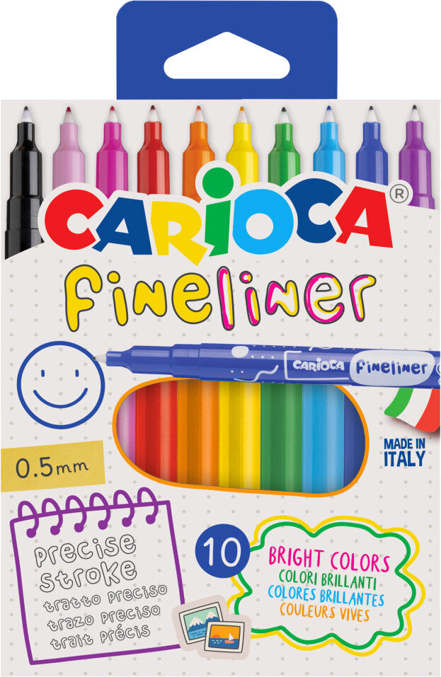 CARIOCA Fineliner Bright Colors 0.5mm 10st.