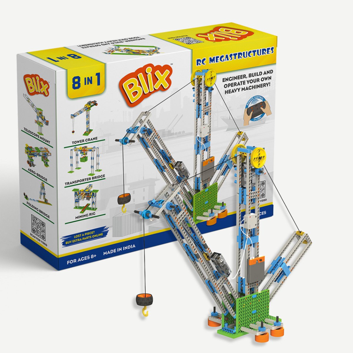 BLIX Mega structuren - 8 zware machines mbv 750 onderdelen 64836