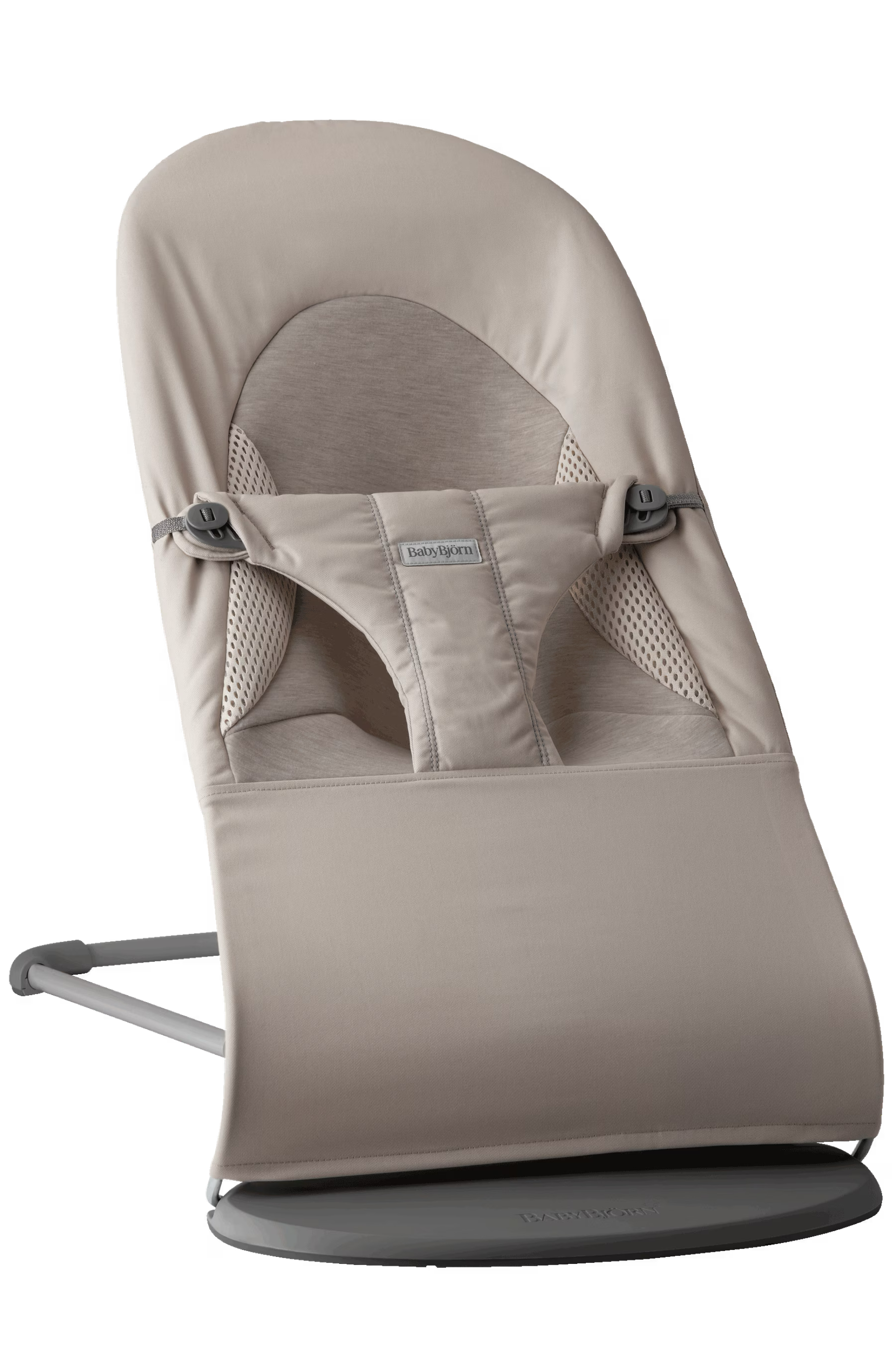 BabyBjorn Wipstoeltje Tri-Fabric balance soft - zandgrijs