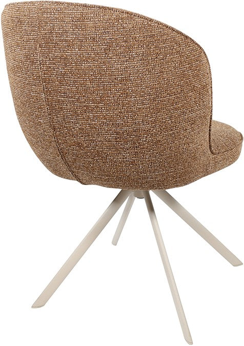 Kate eetkamer stoel met draaipoot 360 - offwhite poot/ autumn