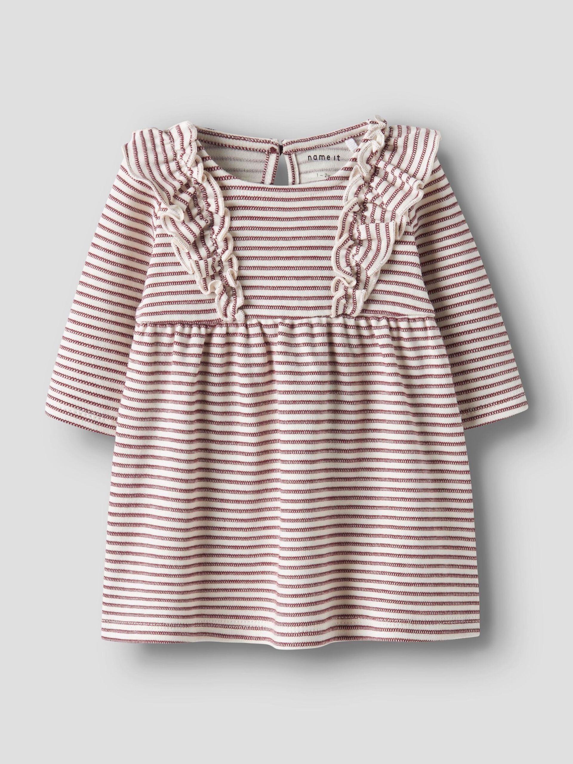 NAME IT Girls NBFBRIPA LS kleedje - oxblood red - 68