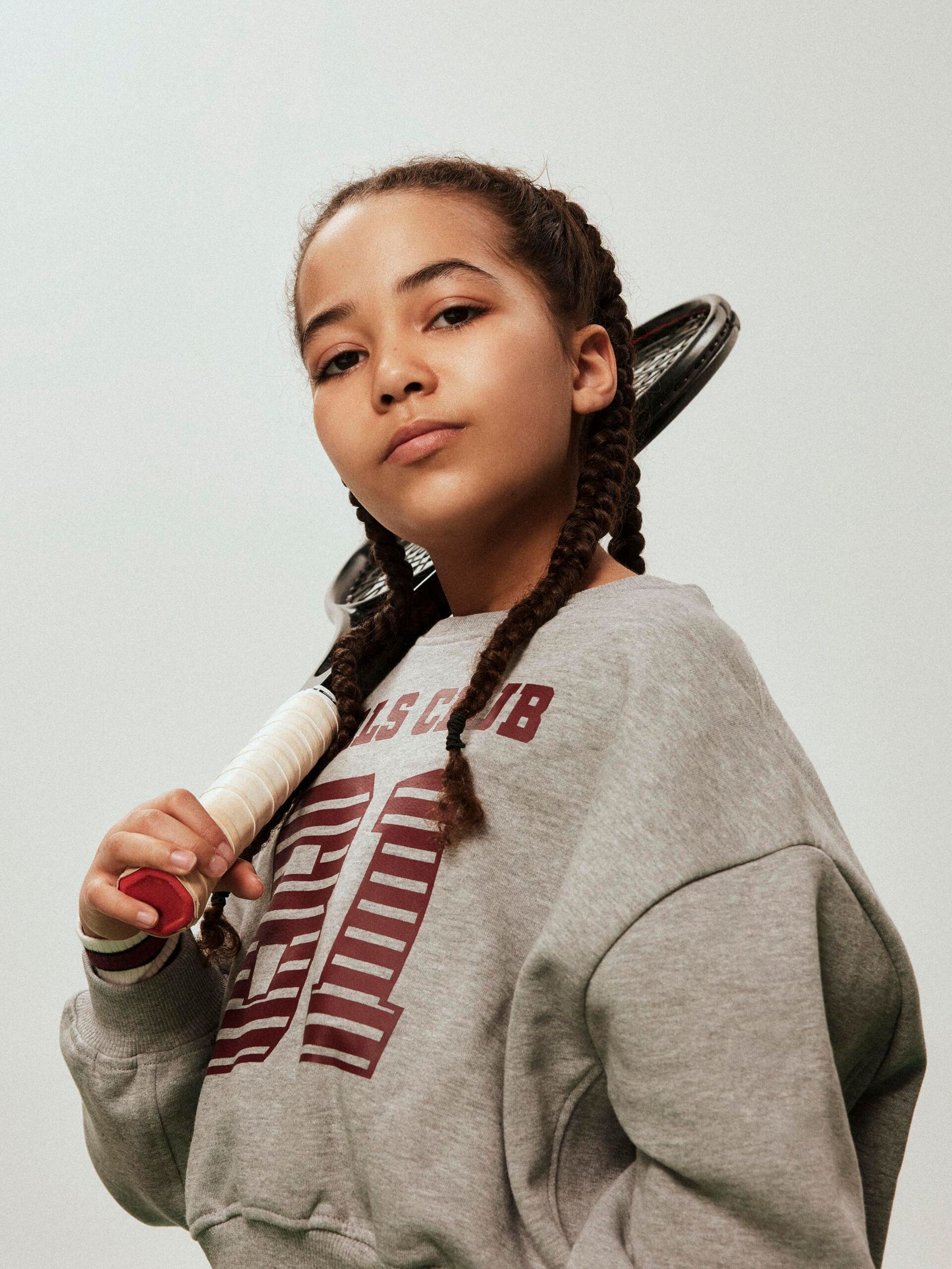 NAME IT Girls NKFTAYA LS sweatshirt - grey melange - 146/152