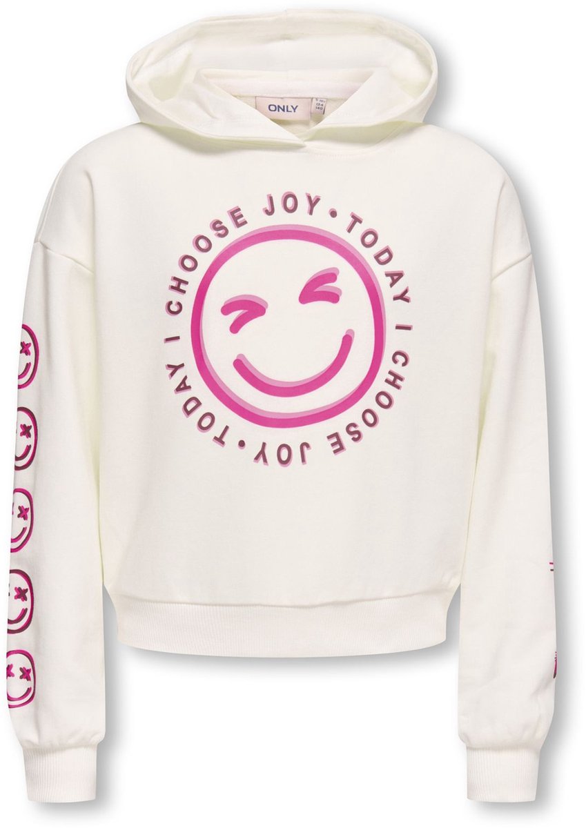 ONLY Girls KOGSMILE LS sweatshirt - tofu cheerful - 122/128