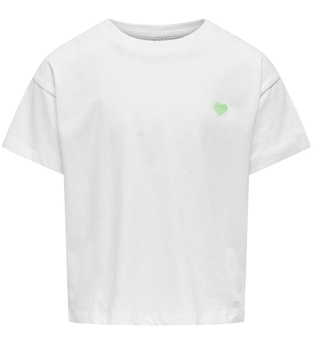 ONLY Girls KOGMAIKEN T-shirt - cloud dancer/egg green - 122/128