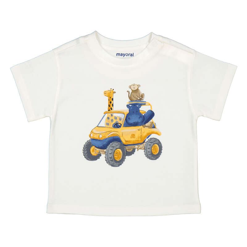MAYORAL B T-shirt vehicle - cream - 9M