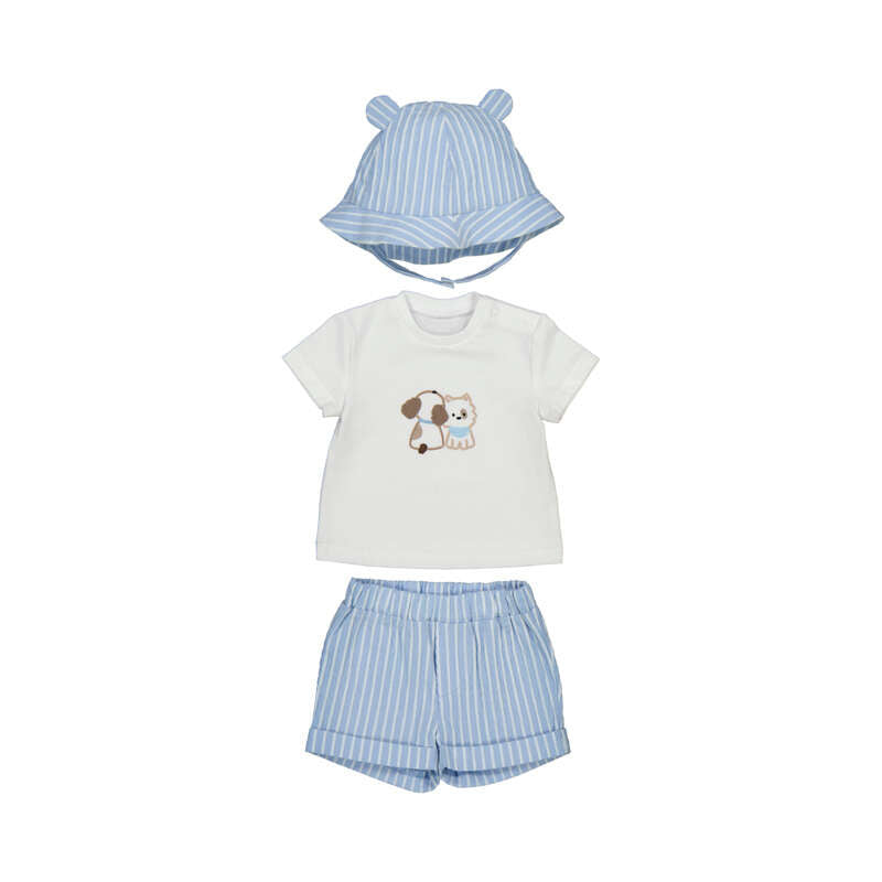 MAYORAL LAYETTE B short m/ hoedje - sky - 2/4