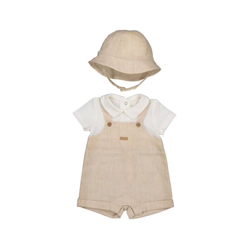 MAYORAL LAYETTE B short romper - wheat - 6/9