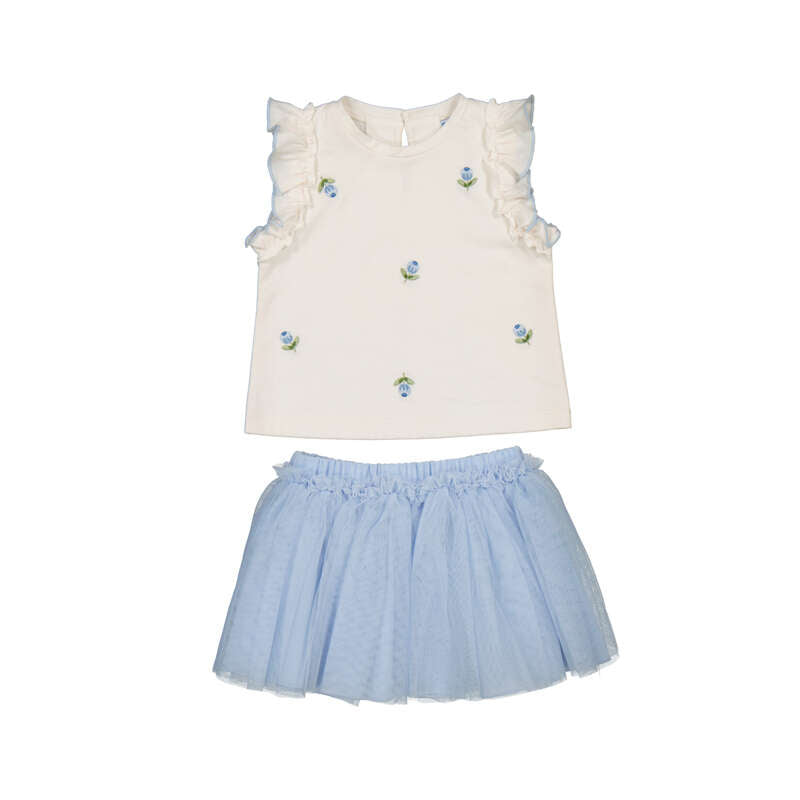 MAYORAL G tulle skirt set - sky - 2