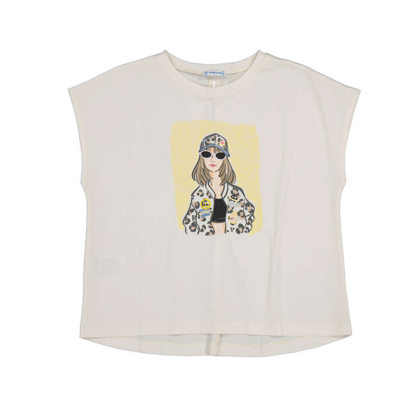 MAYORAL G printed T-shirt - bone - 10