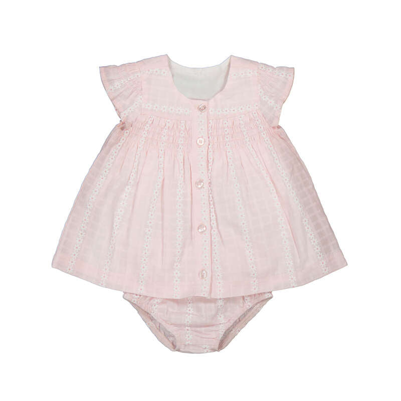 MAYORAL LAYETTE G chiffon kleedje - baby rose - 2/4