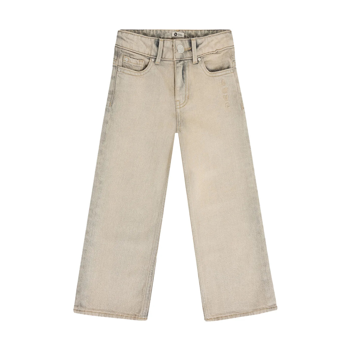 DAILY7 girls jeansbroek wijd - used grey denim - 98