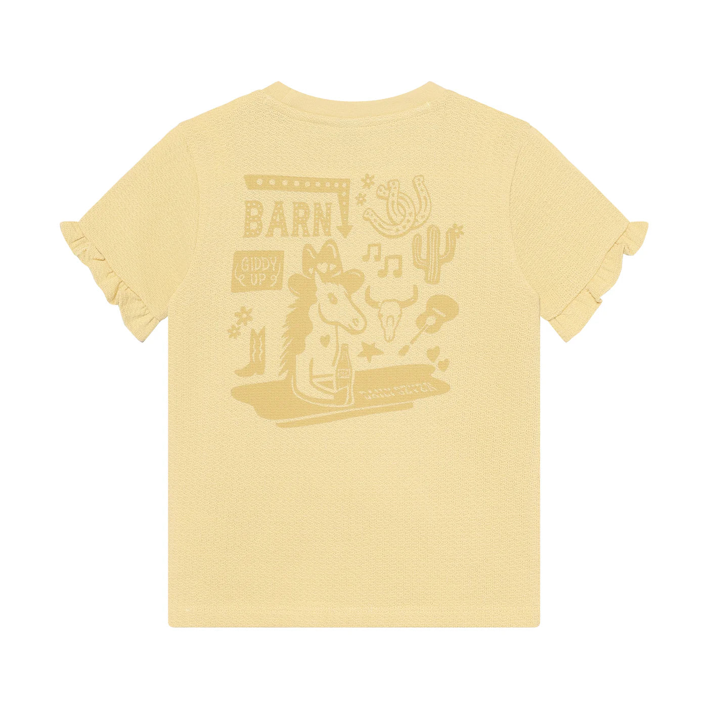 DAILY7 girls t-shirt ruffle - reed yellow - 110