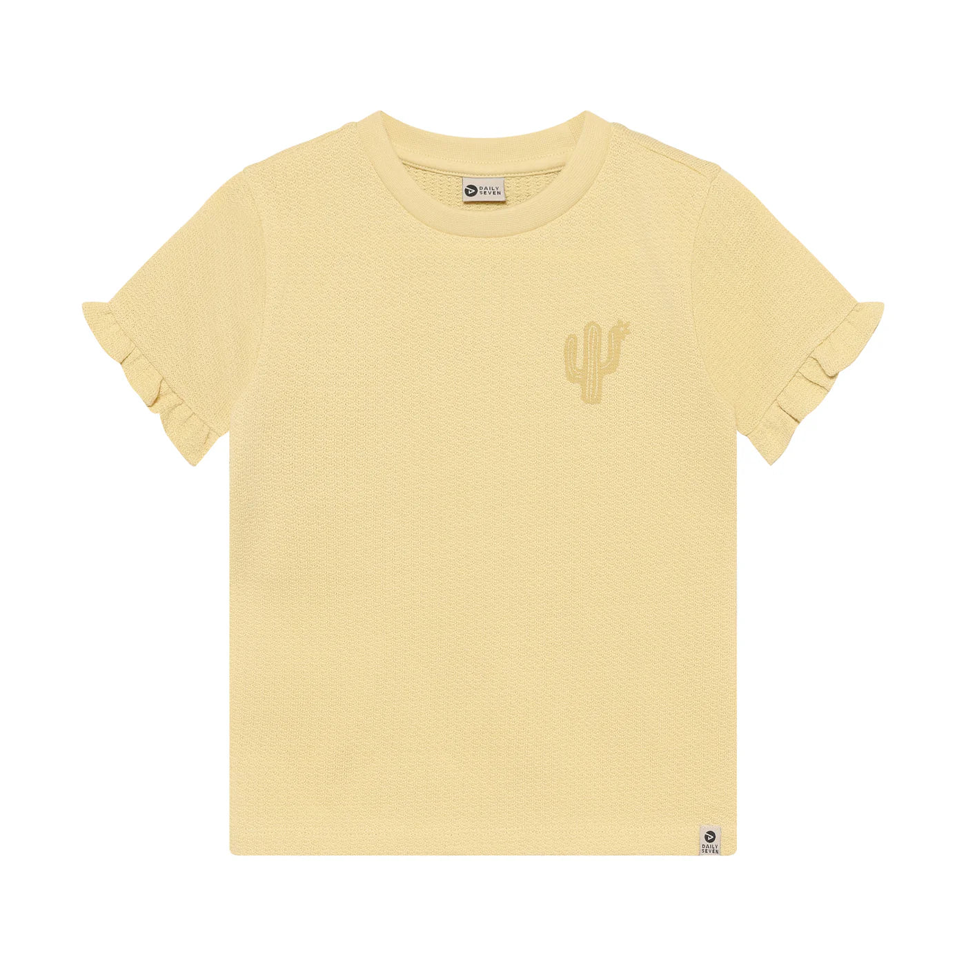 DAILY7 girls t-shirt ruffle - reed yellow - 98