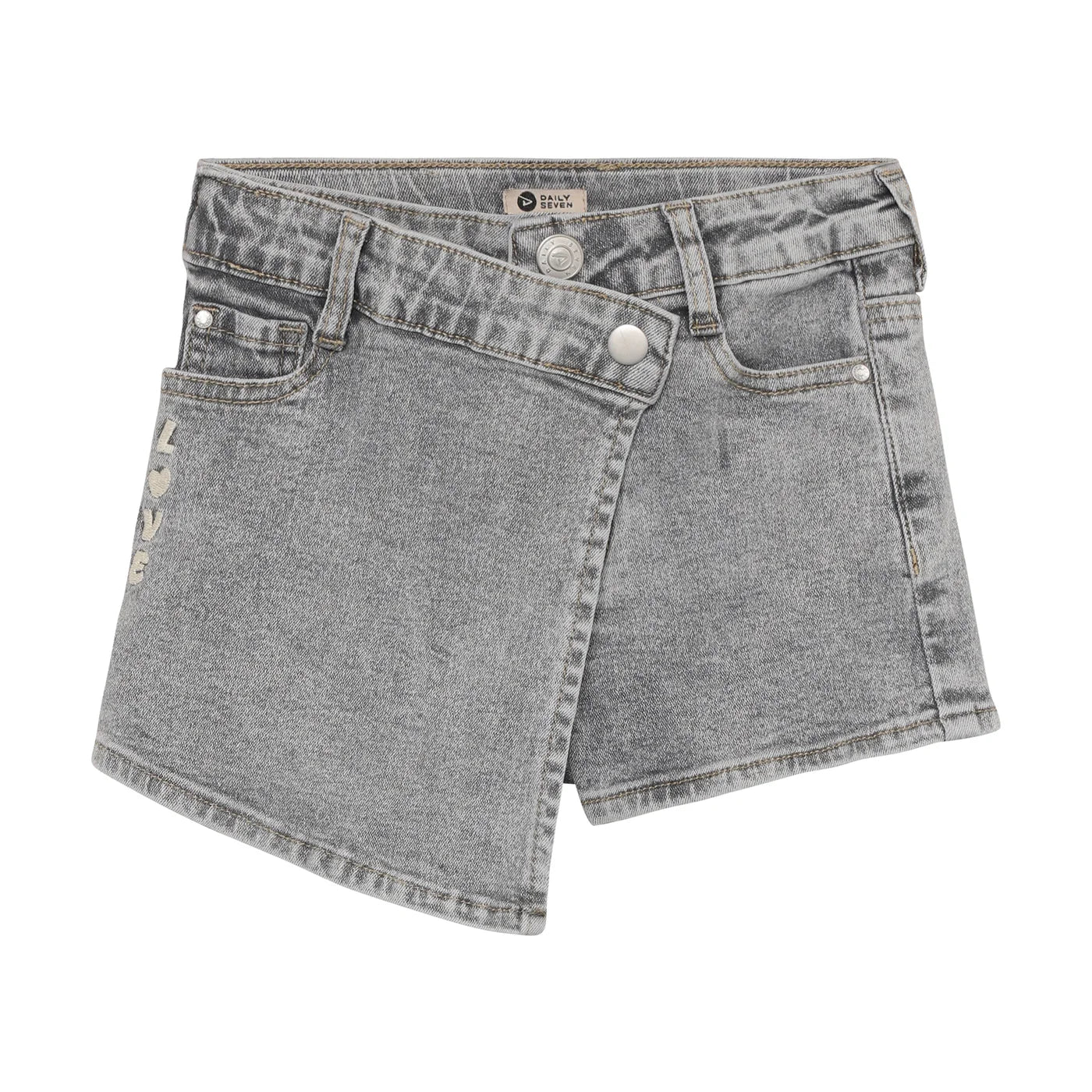 DAILY7 girls jeans skorts - grey denim - 116