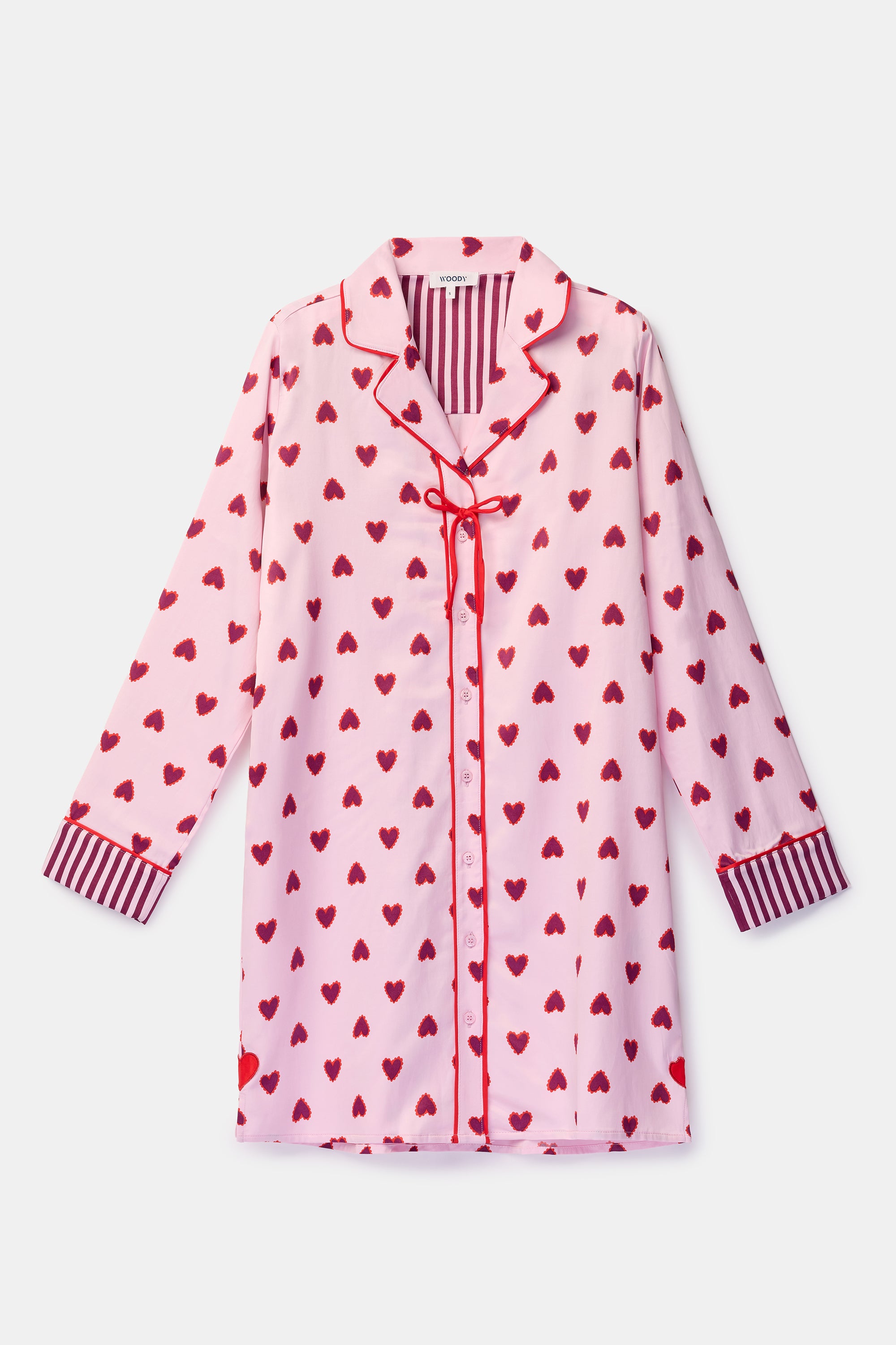 WOODY Slaapkleedje - roze hartjes - XS