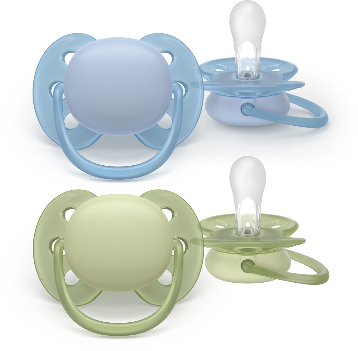AVENT Fopspeen +0m soft lichtblauw/groen
