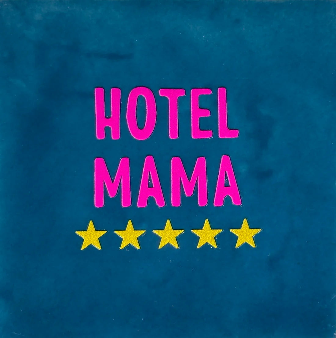 YETT Tegeltje - Hotel mama - donkerblauw/roze