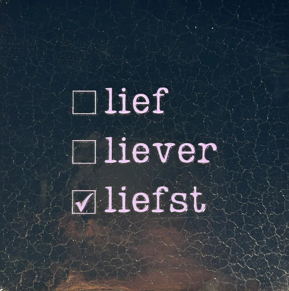 YETT Tegeltje - Lief Liever Liefst - goud/creme