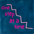 YETT Tegeltje - One step at a time - donkerblauw/knalroze