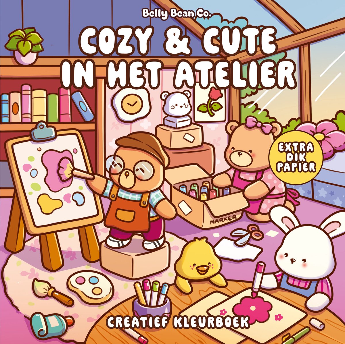 Cozy & cute in het atelier - Kleurboek