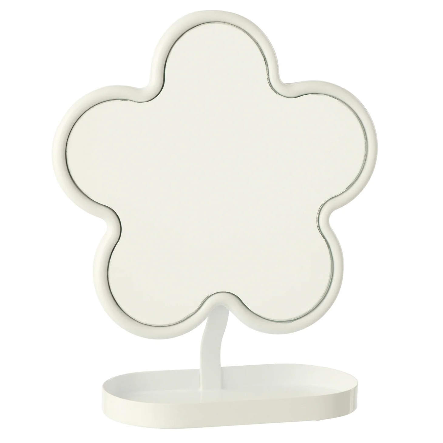 JLINE Tafelspiegel bloem - 23,8x10x27,5cm - wit