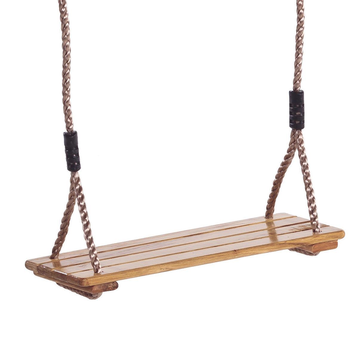 DICE Schommelzitje - hardhout gevernist met beige touw