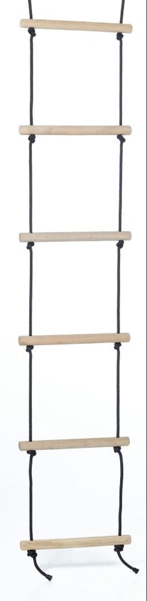 DICE Touwladder met 6 sporten - zwart touw