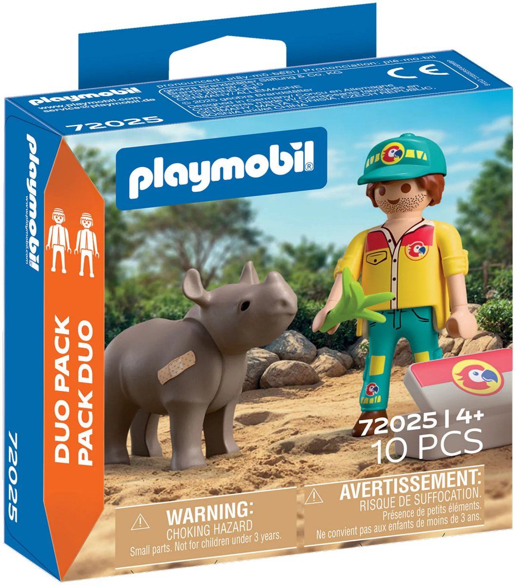 PLAYMOBIL 72025 - duopack ranger met neushoorn