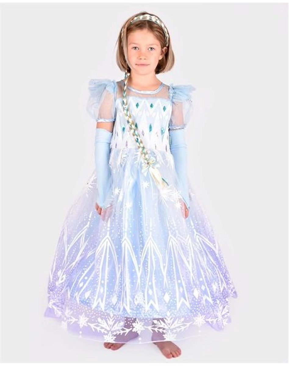 DEN GODA FEN Prinsessenjurk + vlecht 110/116 4j-6j