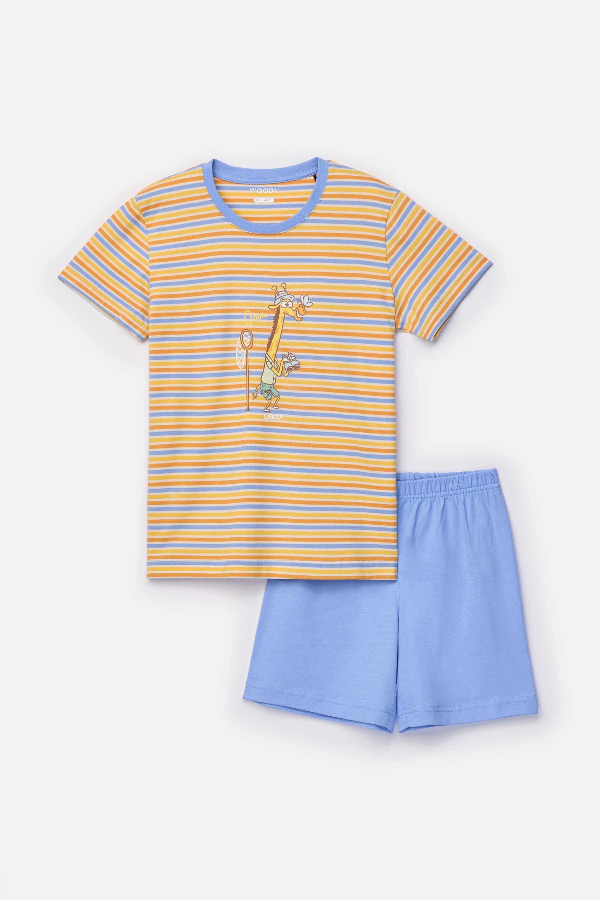 WOODY Jongens pyjama - geel gestreept - 3j.