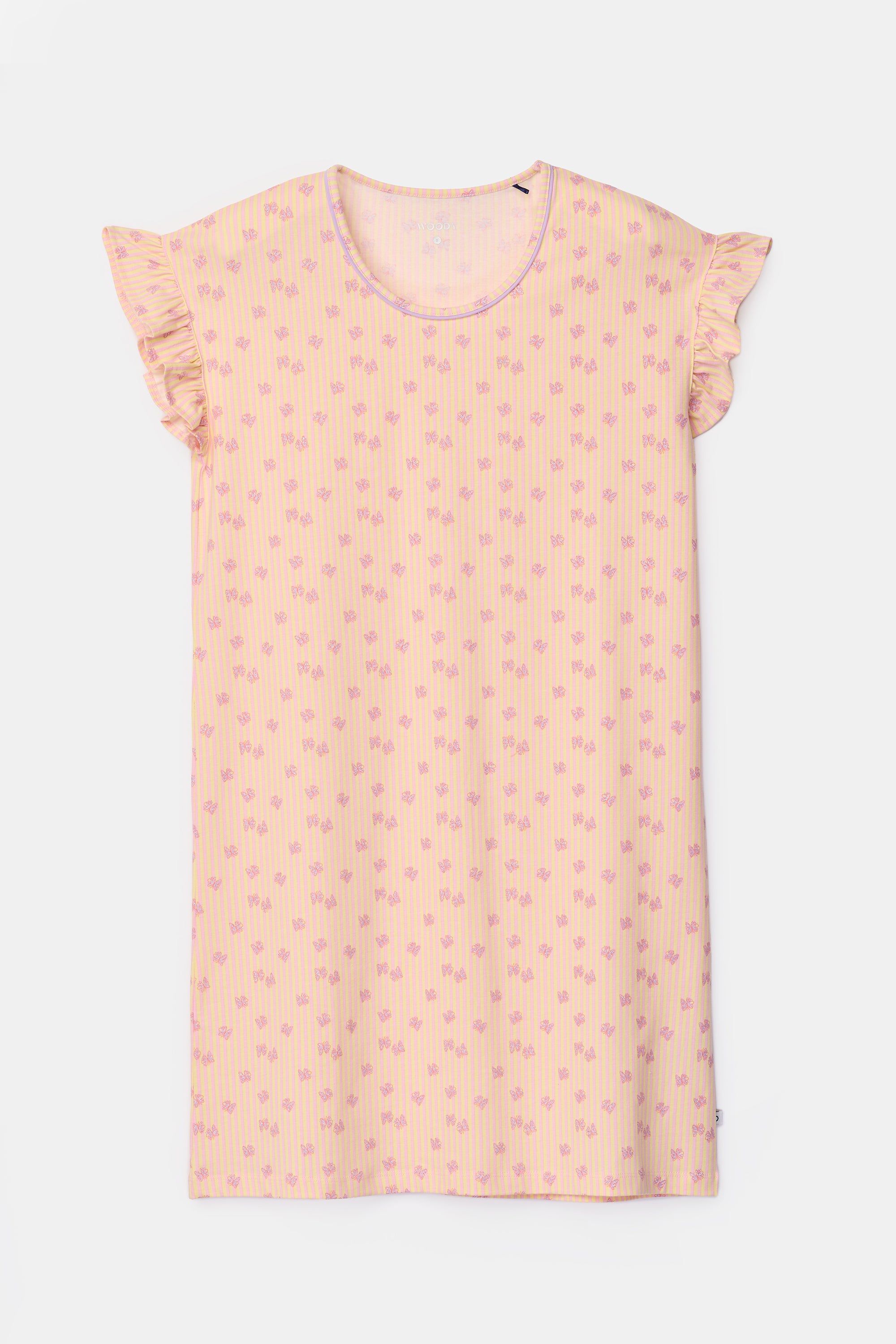 WOODY Dames slaapkleedje - vlinder print - L