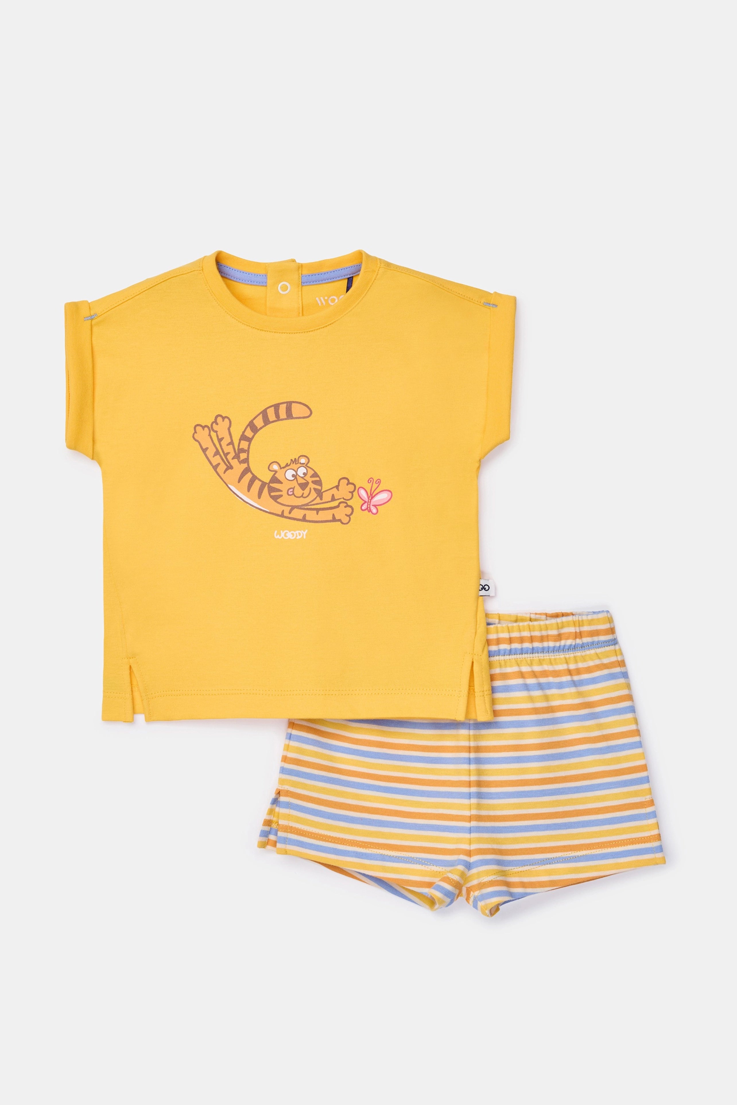 WOODY Meisjes pyjama - geel - 12j.