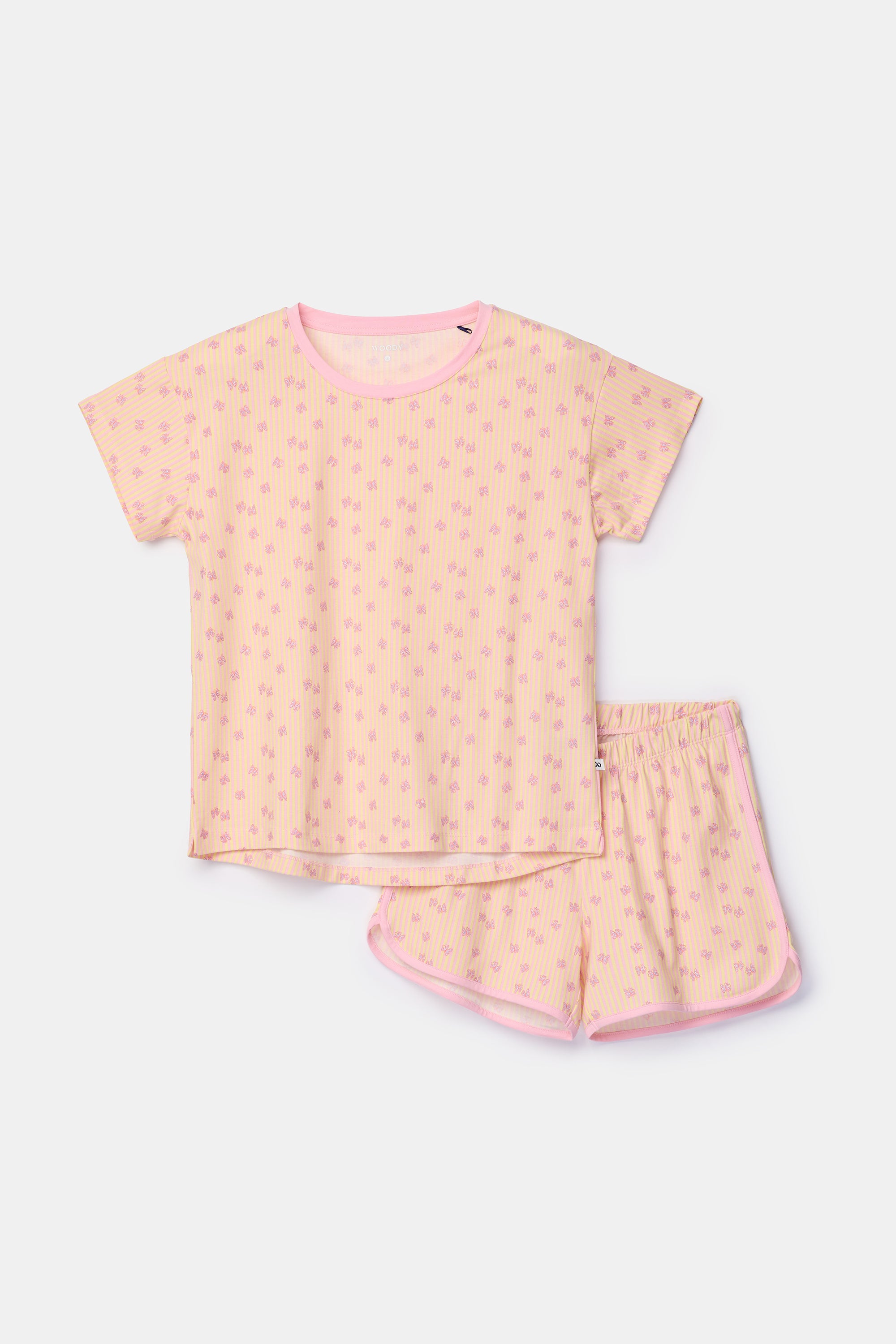 WOODY Dames pyjama - vlinder print - S