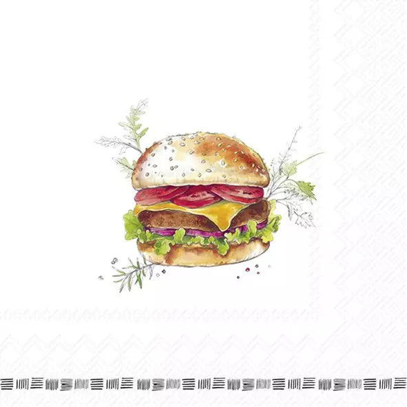 IHR Servetten 33x33cm - homemade burger  4101201200
