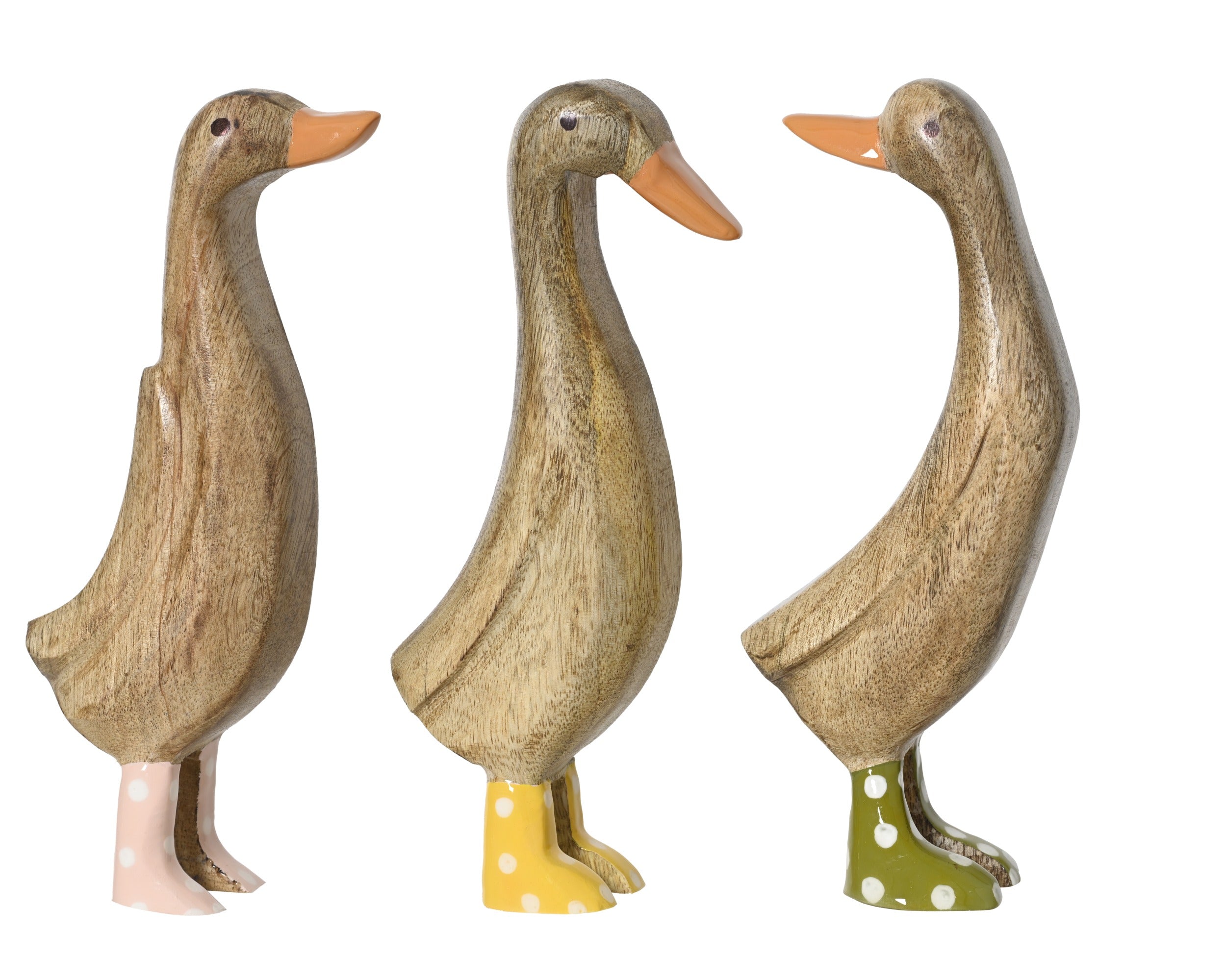 Figuur eend mangohout - 4x8x21cm - naturel ass. (prijs per stuk)