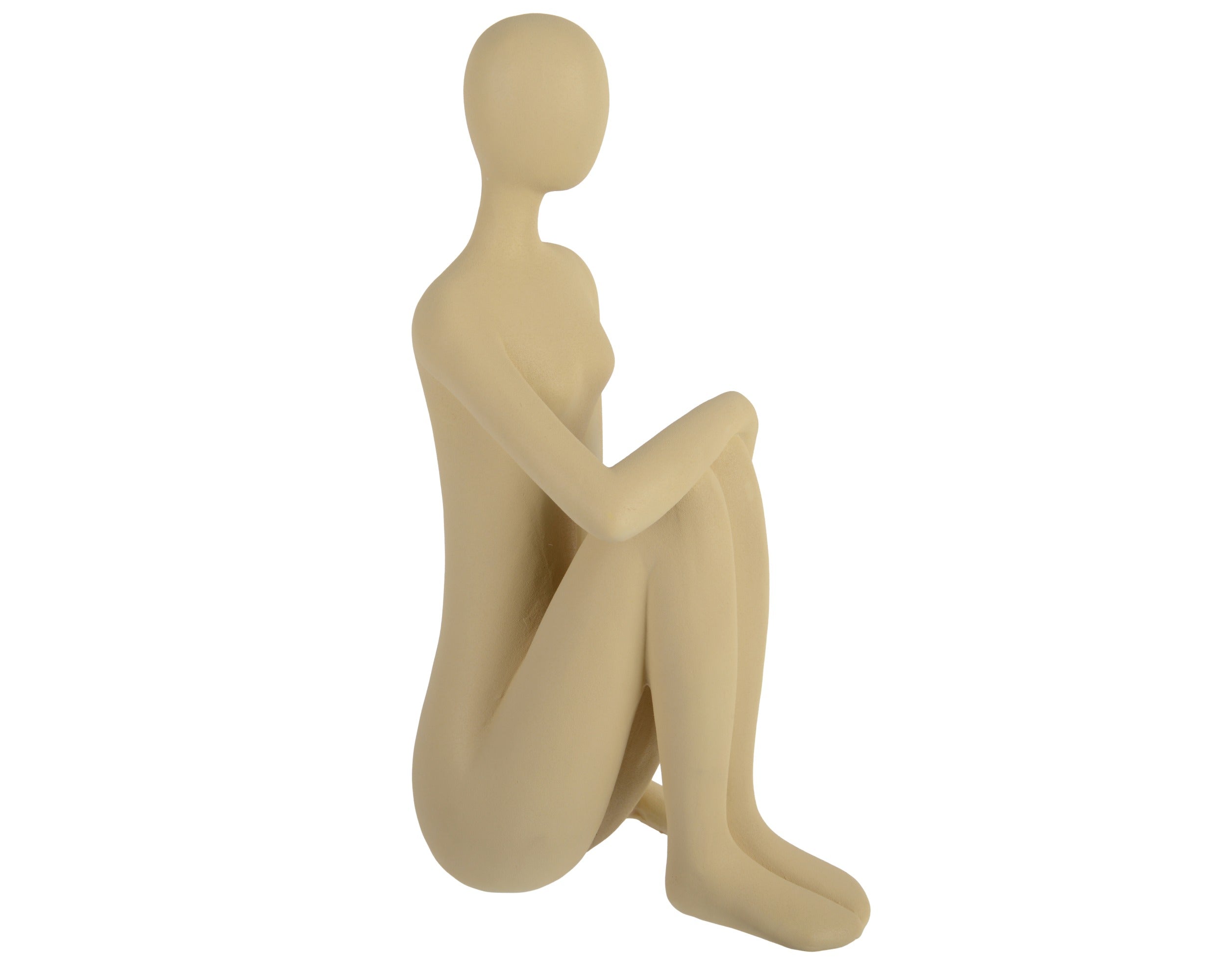 Deco figuur dame - 19,5x16,2x36,2cm - beige