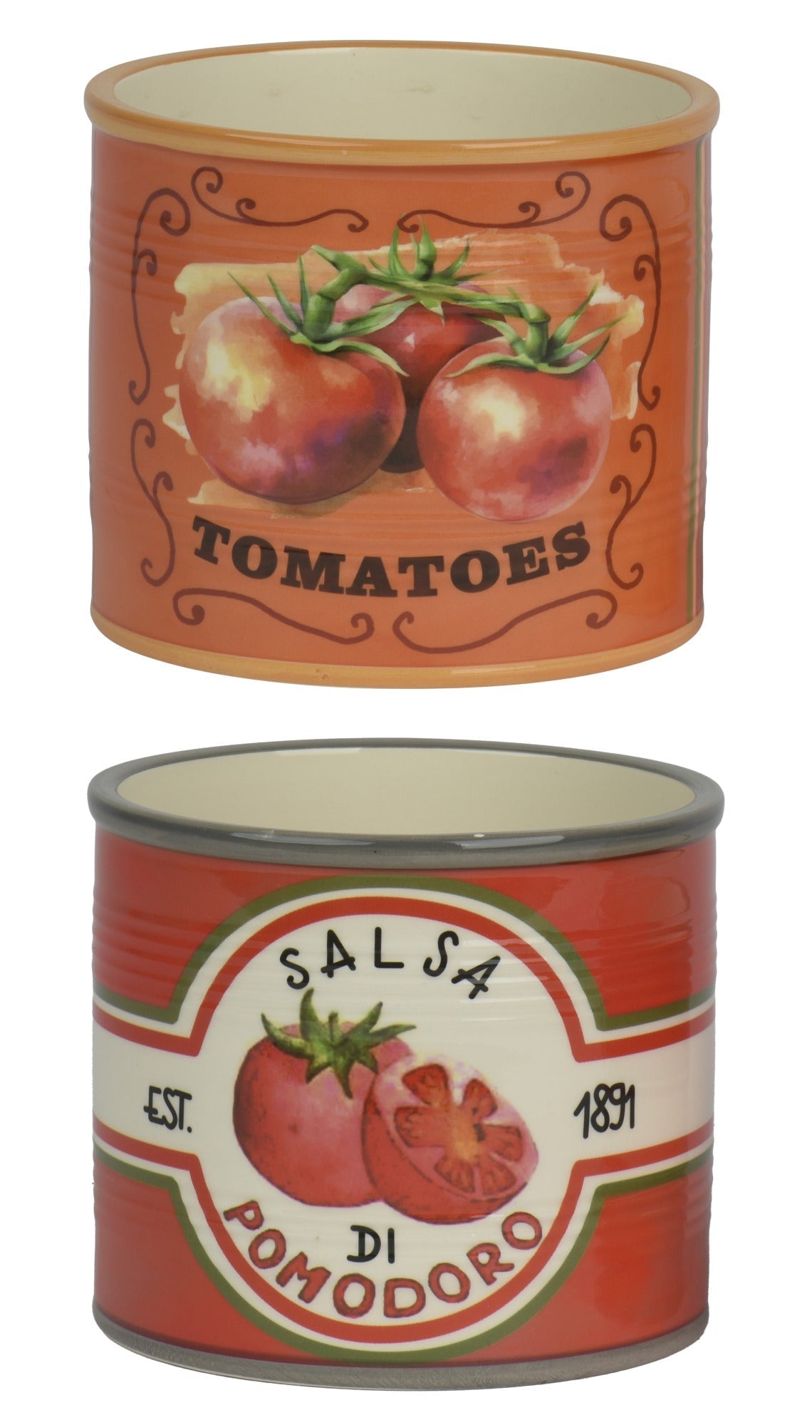 Bloempot dolomiet blik tomaten - L 13,6x11,8cm - rood ass. (prijs per stuk)