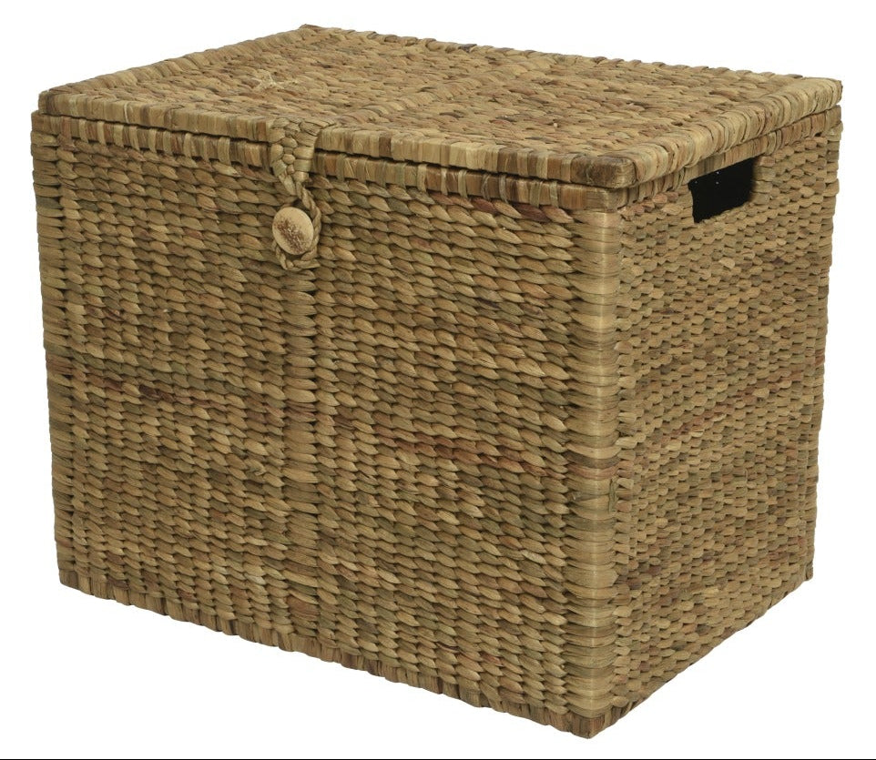 Opbergbox mand m/ deksel - L 73x50x60cm - naturel